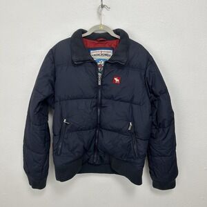 Abercrombie & Fitch 90S VTG Puffer Down Jacket Navy Blue Big Silhouette Size XL